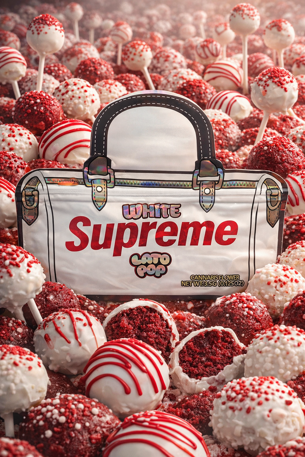 Trap Shack “ white supreme Lato pop ” Zip Lock Mylar Bag | Smell Proof Packaging Set of 25