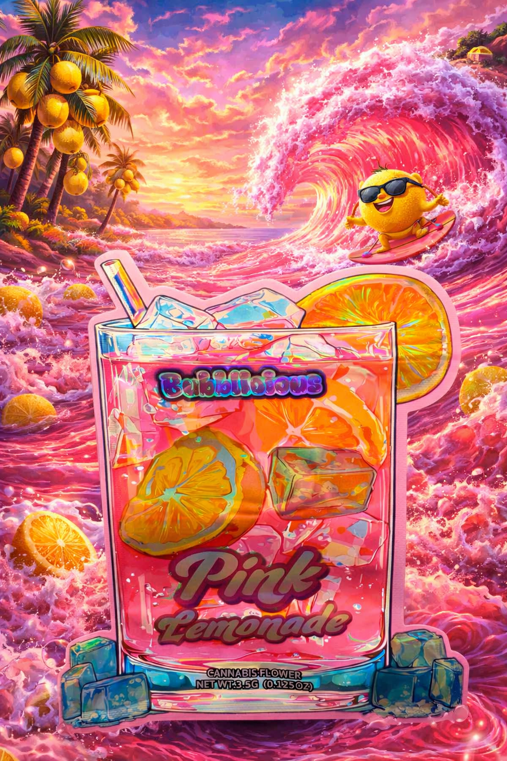 Trap Shack “ pink lemonade ” Zip Lock Mylar Bag | Smell Proof Packaging Set of 25