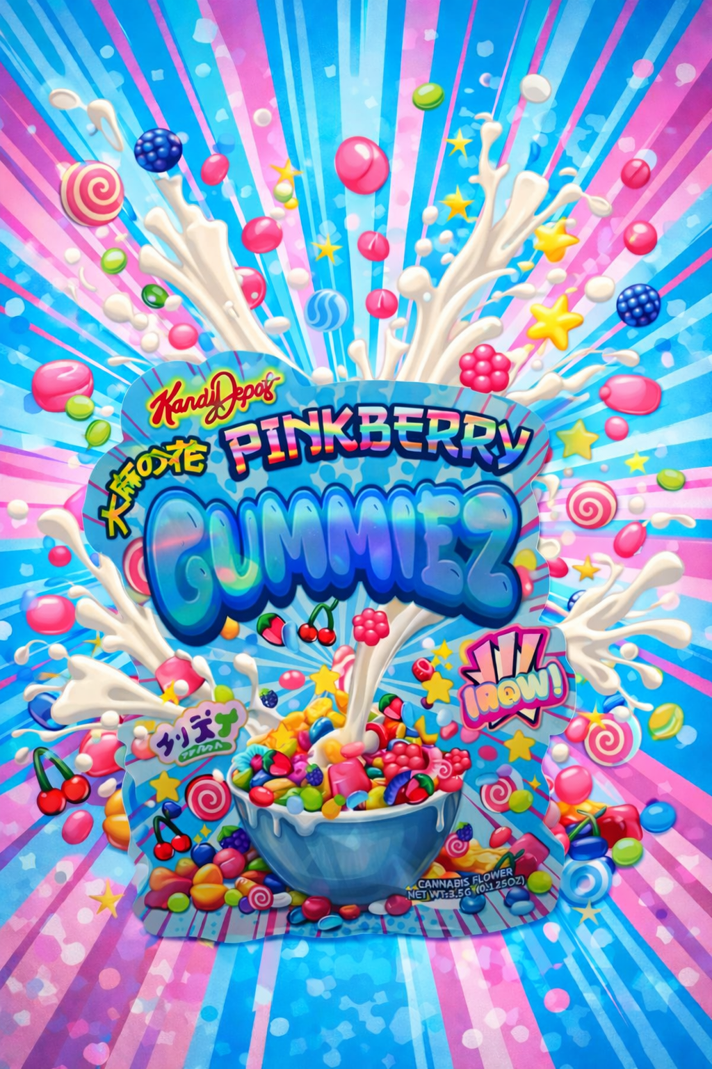 Trap Shack “ pink berry gummiez ” Zip Lock Mylar Bag | Smell Proof Packaging Set of 50
