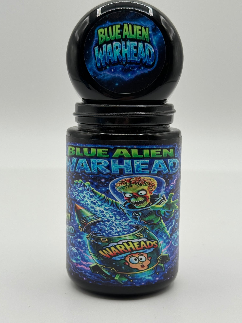 Trap Shack “ blue alien warhead  ” 7G  Glass Jar | Smell Proof | set of 16