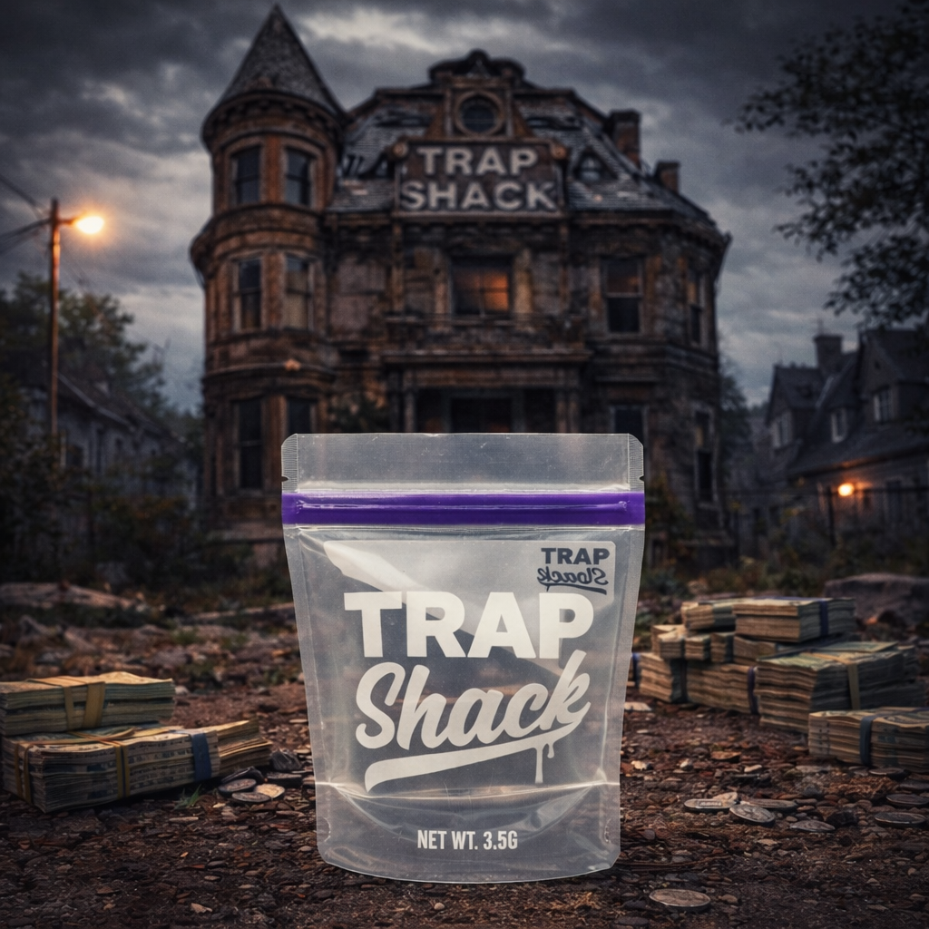 Trap Shack 3.5G Zip Lock Mylar Bag | Smell Proof Packaging | packaging set of 25