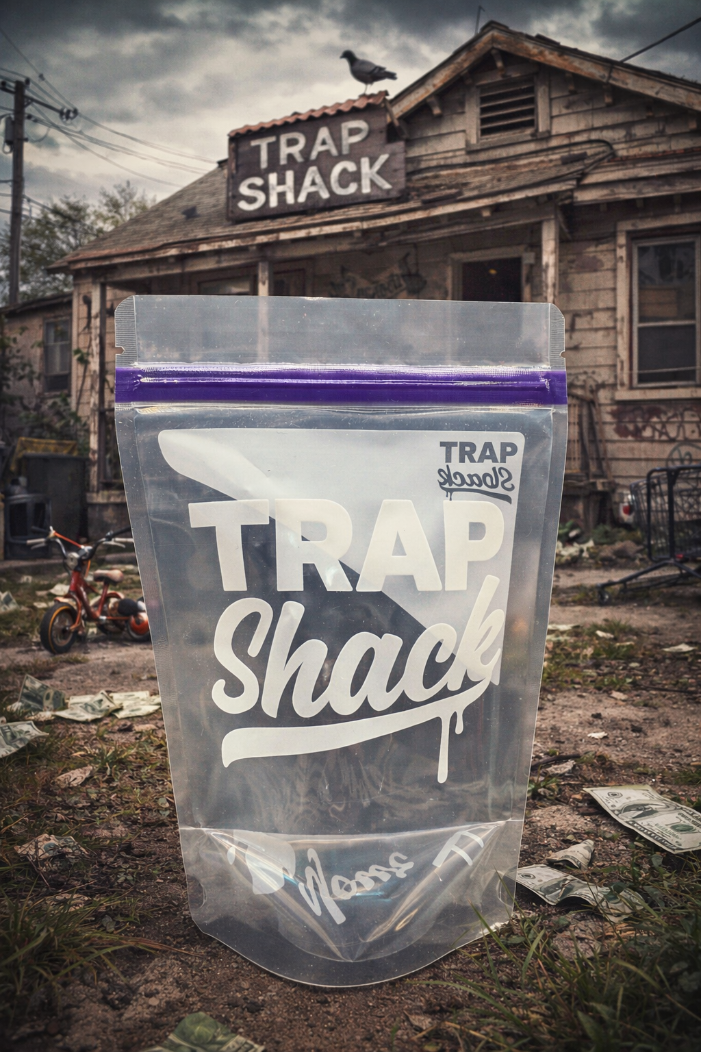 Trap Shack 28g Zip Lock Mylar Bag | Smell Proof Packaging | packaging set of 25