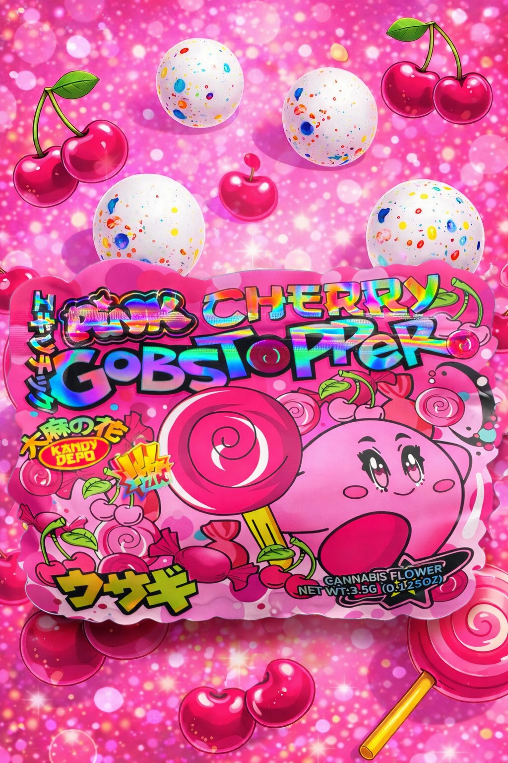 Trap Shack “  pink Cherry Gobstopper,      ” Zip Lock Mylar Bag | Smell Proof Packaging Set of 25