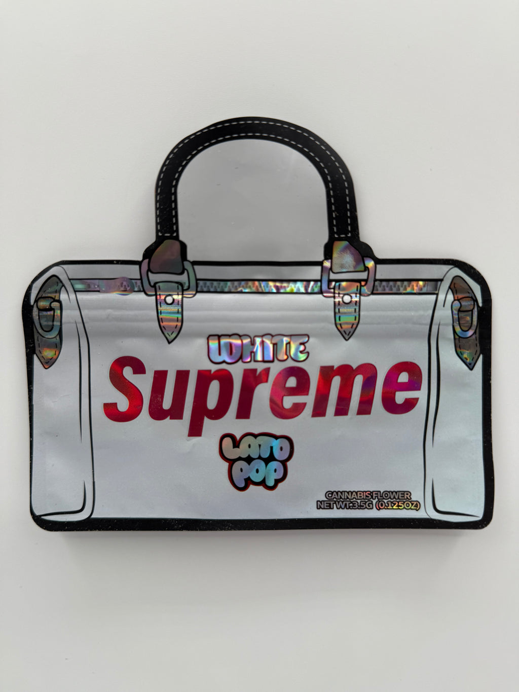 Trap Shack “ white supreme Lato pop ” Zip Lock Mylar Bag | Smell Proof Packaging Set of 50