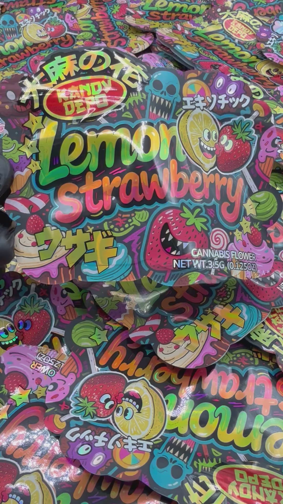 Trap Shack “ lemon strawberry ” Zip Lock Mylar Bag | Smell Proof Packaging Set of 25