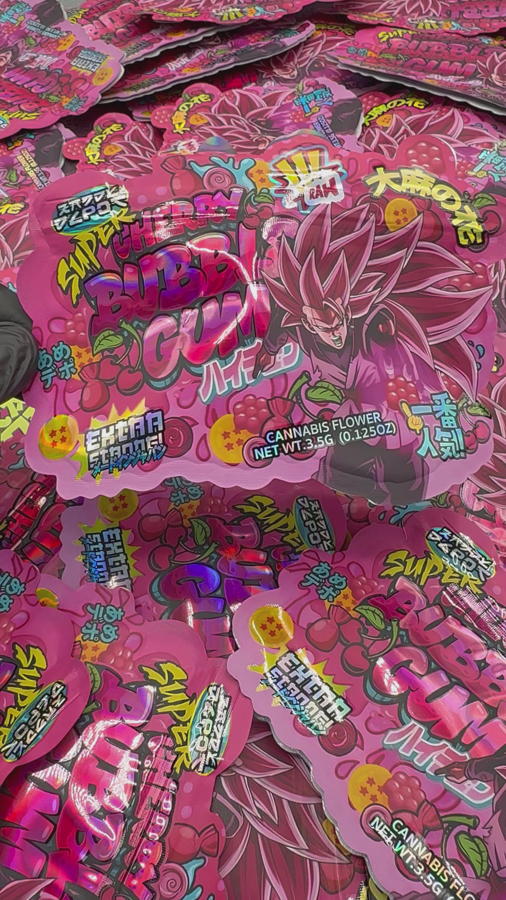 Trap Shack “  super cherry bubblegum     ” Zip Lock Mylar Bag | Smell Proof Packaging Set of 25