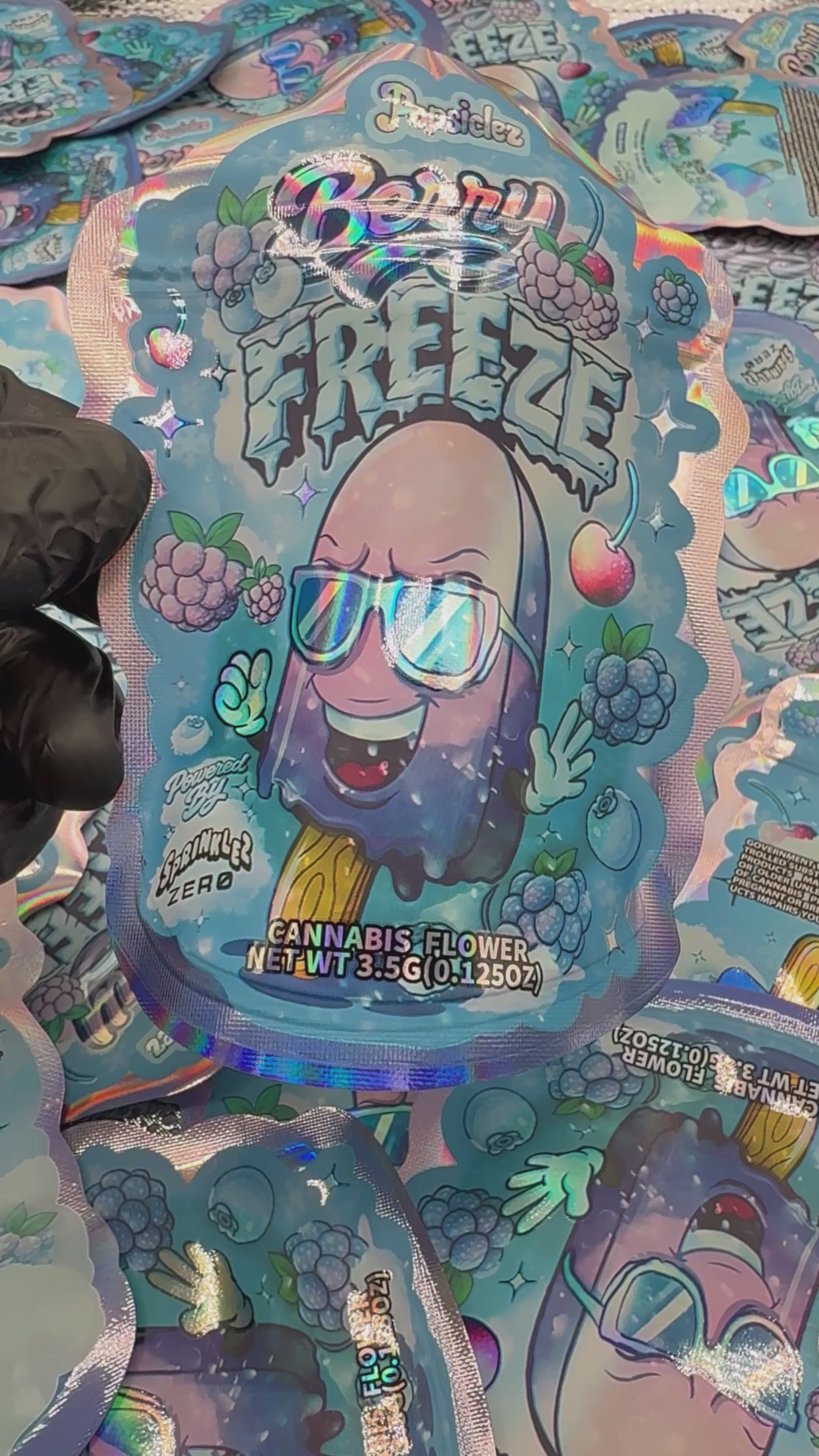 Trap Shack “ Berry Freeze ” Zip Lock Mylar Bag | Smell Proof Packaging Set of 25