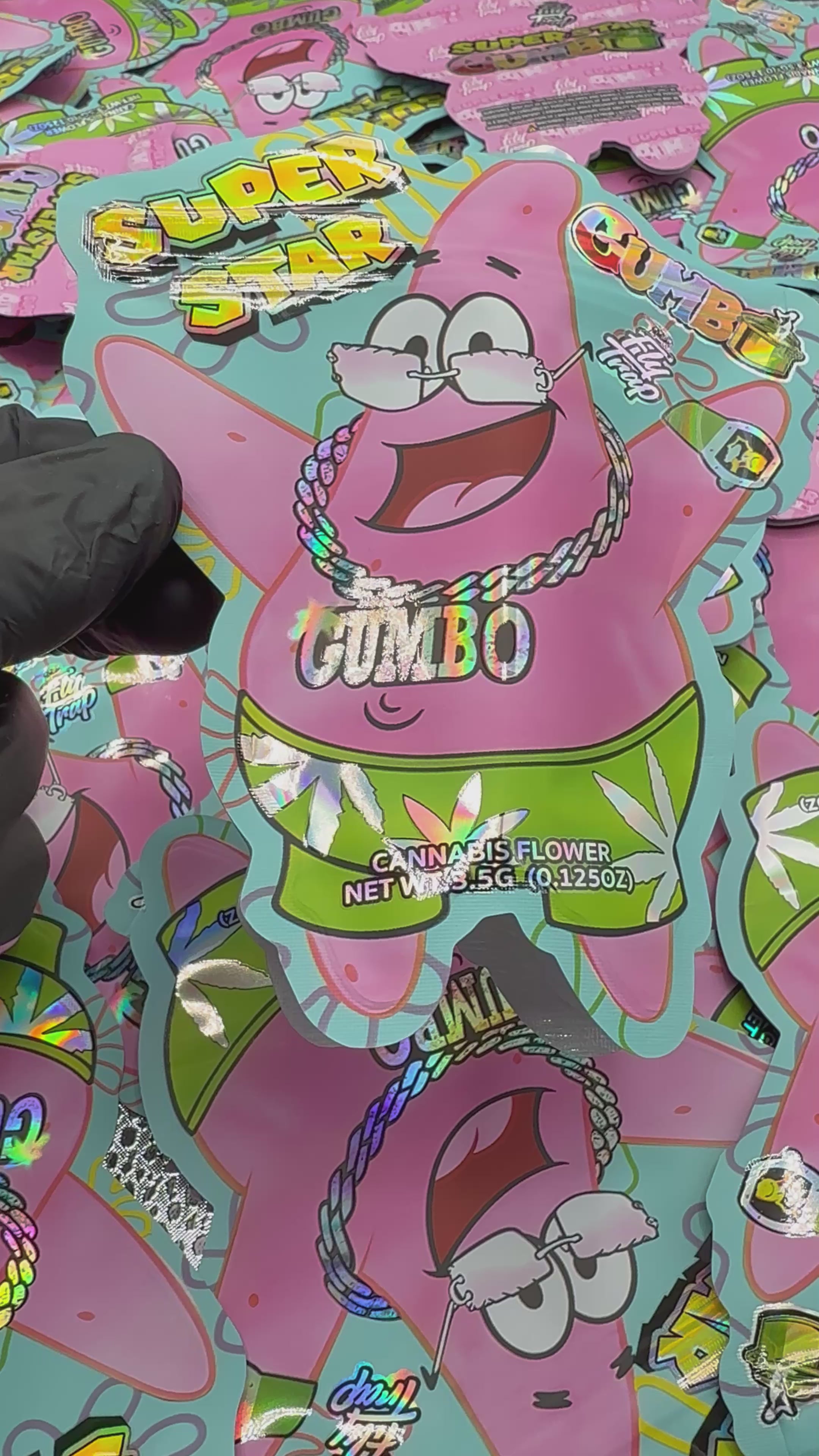 Trap Shack “ super star Gumbo ” Zip Lock Mylar Bag | Smell Proof Packaging Set of 25