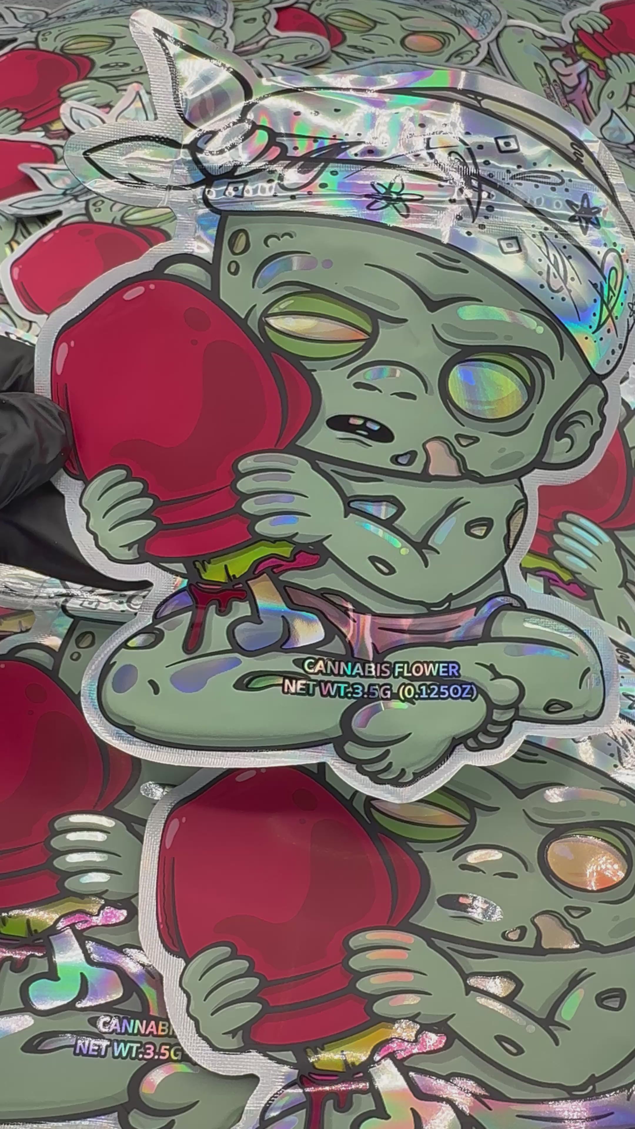 Trap Shack “ zombie punch  ” Zip Lock Mylar Bag | Smell Proof Packaging Set of 25