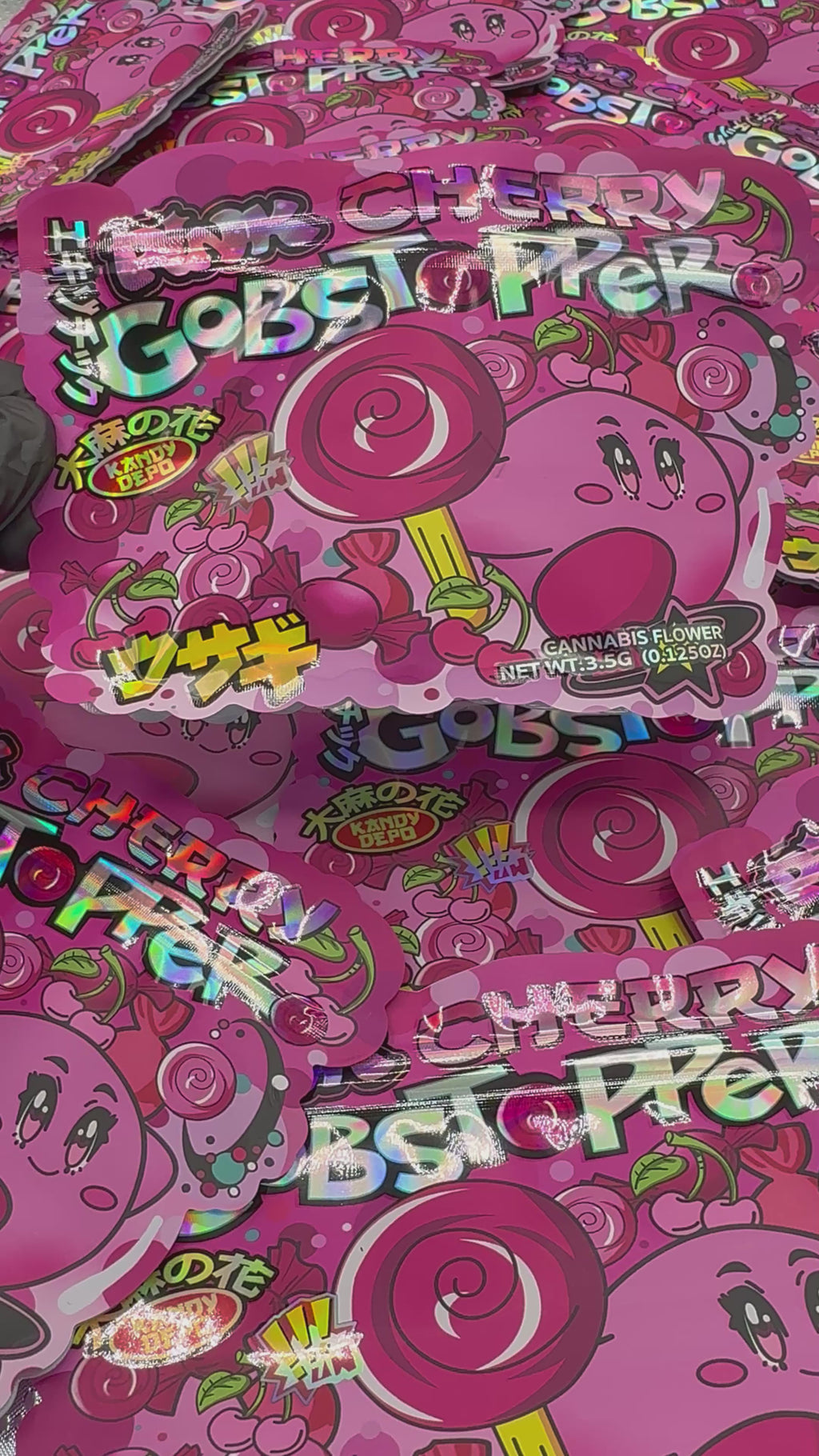 Trap Shack “  pink Cherry Gobstopper,      ” Zip Lock Mylar Bag | Smell Proof Packaging Set of 25