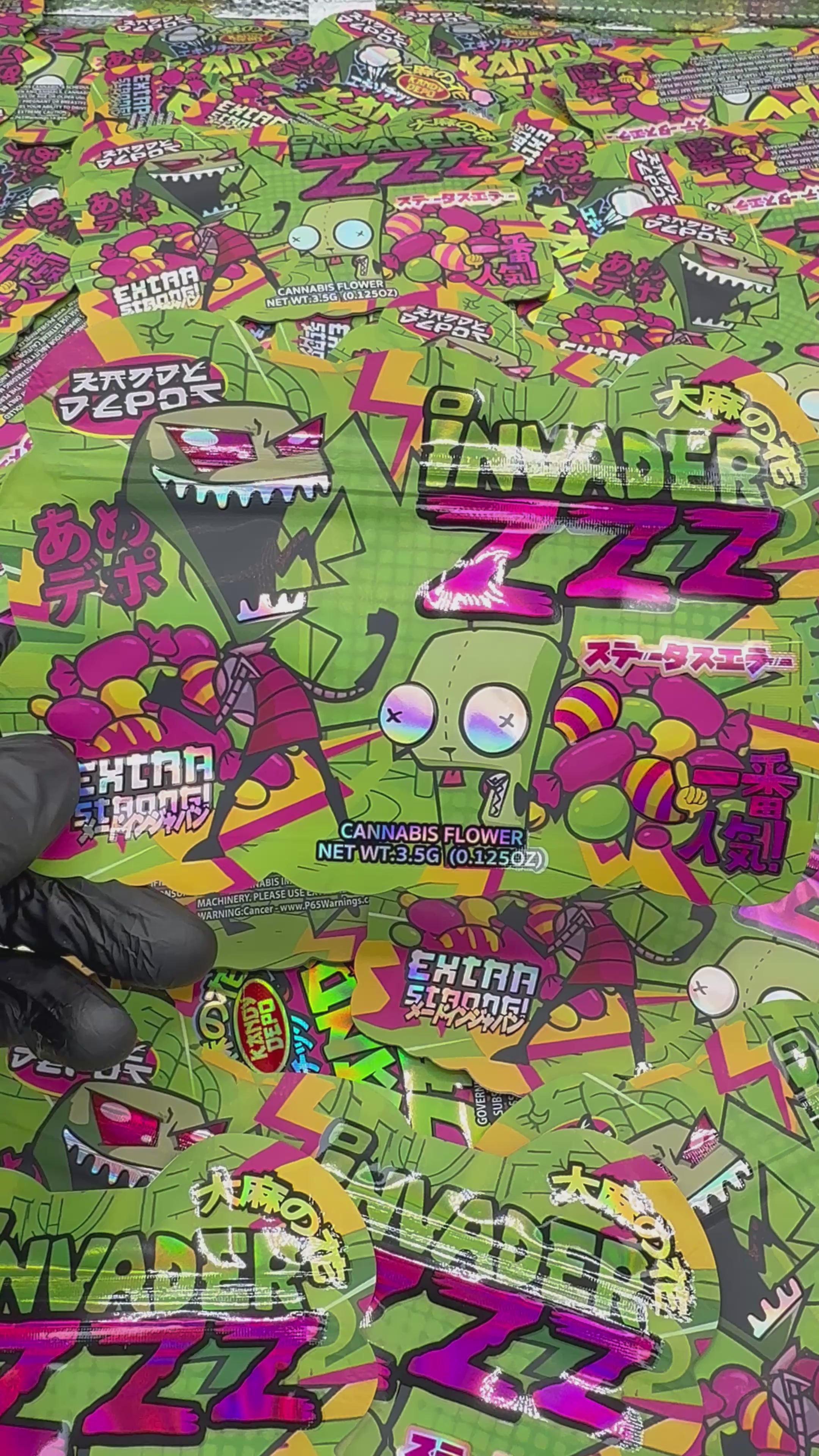 Trap Shack “ invader zzz ” Zip Lock Mylar Bag | Smell Proof Packaging Set of 25