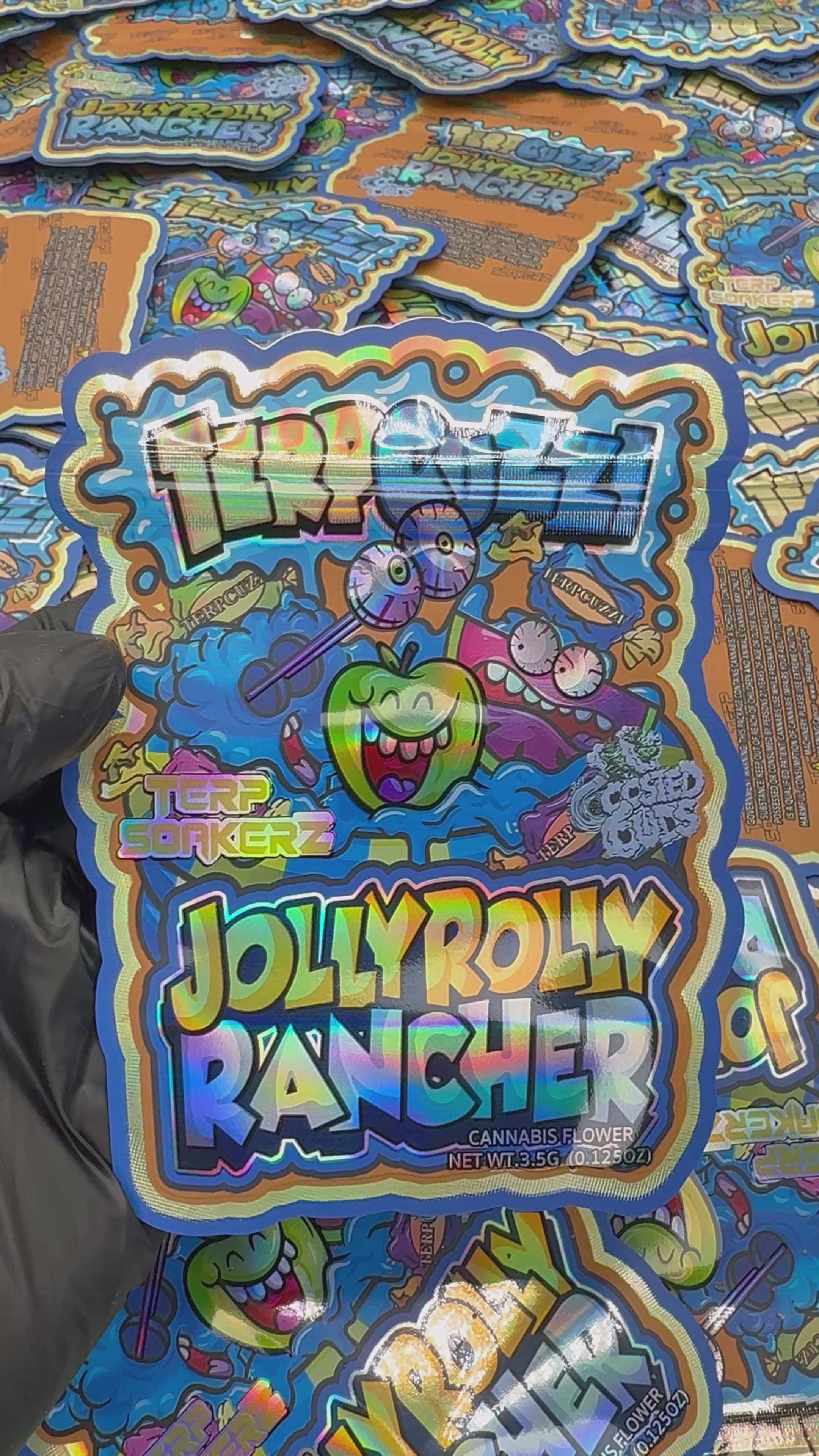 Trap Shack “ jolly Rolly Rancher ” Zip Lock Mylar Bag | Smell Proof Packaging Set of 25